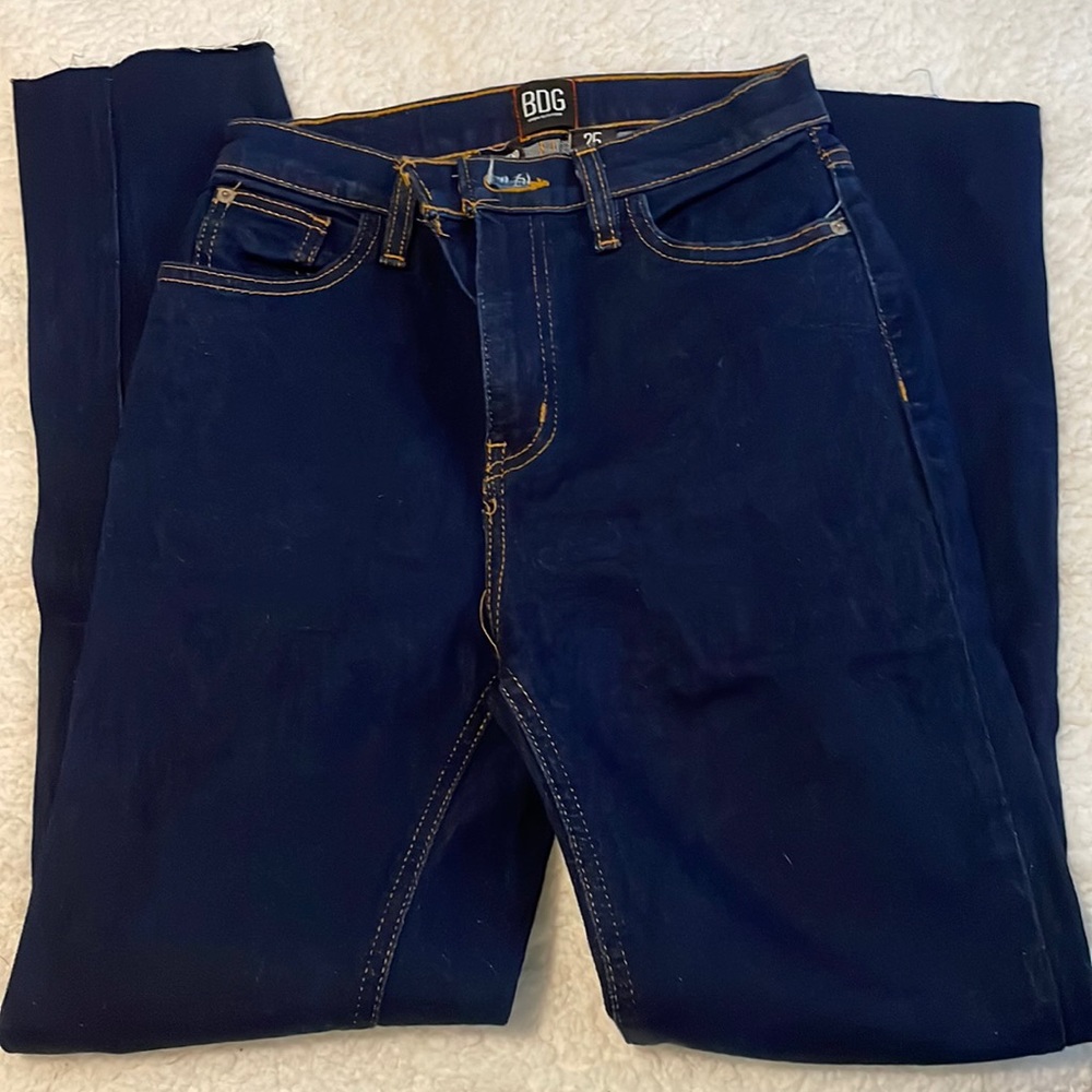 BDG Urban Outfitters Girldfriend High Rise Dark Blue Denim Jeans Size 25